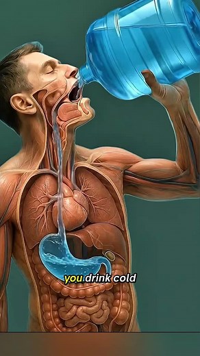 You drink cold water… and your body reacts like this ❄️ . #humanbody #healthylifestyle #coldwater #learnontiktok #usahealth