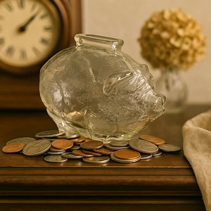 Vintage Glass Piggy Bank | Textured Clear Glass 3 or 5" Tall | Anchor Hocking Coin Bank - Etsy
