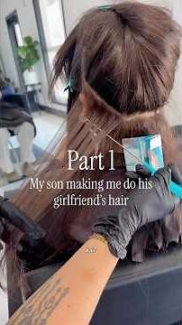 PART 1 of my son making me his girlfriend’s Hair 😜