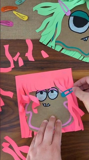 monster haircut ✂️ #easycraft #kidcrafts #halloween