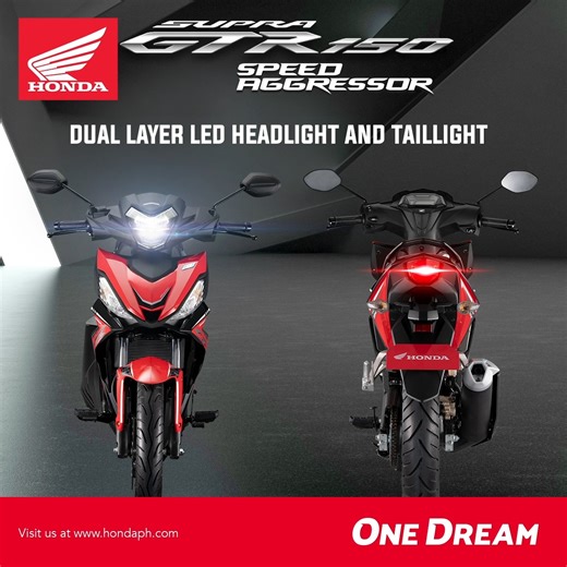 24K views · 782 reactions | The Supra GTR150 has an LED headlight that is essential for safety. Its dual-layer LED headlights and a pair of sharp-looking signal lights and taillight provide a maximized road visibility, especially at night. Get yours now! #SupraGTR150 #SpeedAggressor #HondaPH #OneDream | Honda Philippines, Inc. | Facebook