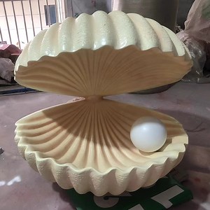 [Hot Item] Fiberglass Figurine Giant Sea Shell Bench Seat Fiberglass Marine Animal Sculpture for Event Party Wedding Rentals Decoration