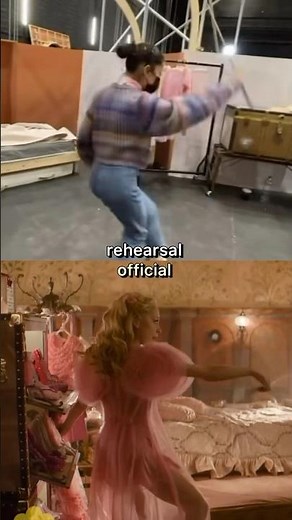 Popular scene rehearsal VS official from wicked movie