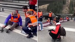 Gotthard-Tunnel: Klimaaktivisten blockieren Strasse