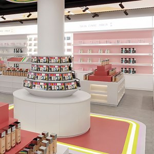 [Hot Item] Luxury Glass Perfume Display Cabinet Transparent Fragrance Sample Display Stand