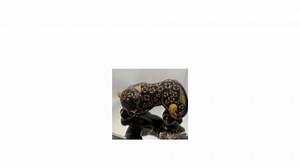 De Rosa Handmade Sculpted Ceramic Black Panther Statue