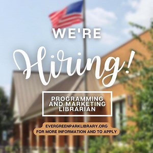 1.2K views · 14 reactions | We're hiring a full-time Programming and Marketing Librarian to oversee our adult programming and marketing efforts! Visit the link below for the full job description and steps to apply. https://www.evergreenparklibrary.org/about-us/more-information/library-employment | Evergreen Park Public Library | Facebook