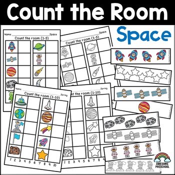 Count the Room: Space Math Activity - Number Recognition & Counting Pre-K/K