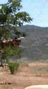 A slurry bomber near the upper blue Hills area earlier this afternoon. Crews are working hard overnight and hoping for further success. | Yavapai County Sheriff's Office