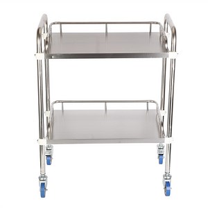 [Hot Item] Rolling Medical Lab Cart with Shelves Drawer Transportable Workstation Stainless Steel Mobile Storage Cart