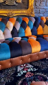 New Arrival! Patchwork Chesterfield Sofa 🇬🇧😍 One of a kind - available for quick delivery! Message us for more information or photos. | Vintage Sofa Co.