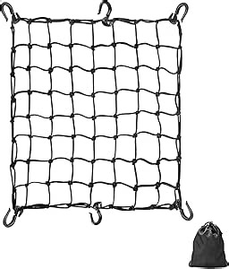 Kayphyeo Heavy Duty Motorbike Bungee Cargo Net with 10 Hooks Large Capacity Motorcycle Cargo Net Travel Luggage Rack Stretchable Elastic Bike Load Cargo Securing (Net Size: 15 x15in)