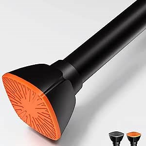 Oxdigi Shower Curtain Rod 45-72 inches/Matt Black Tension Curtain Rod No Drill,Never Rust,Non-slip,Heavy Duty,Adjustable,Thickened Pipe Wall/Spring Tension Rod for Windows,Bathroom,Closet,Laundry,RV