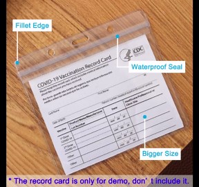 5 Pack Vaccination Card Holder, CDC Vaccination Card Protector 4.35X 3.5 4X3 in Immunization Record Vaccine Cards Holder Clear Vinyl Plastic Sleeve with Waterproof Type Resealable Zip