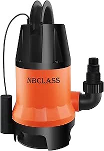 Electric Submersible Sump Pump 1HP 3300GHP for Swimming Pool&Cover Cellar Pond Flood Drain/Automatic on-off With Water Level Sensor and 25ft Cable