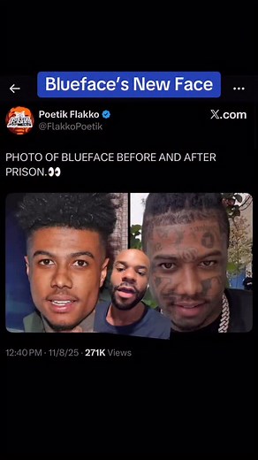 Rapper Blueface came home from prison with a bunch of new face tattoos. Do you like them? . . . #TyreakToldYou #Blueface #Tattoos #EntertainmentNews | Tyreak Told You