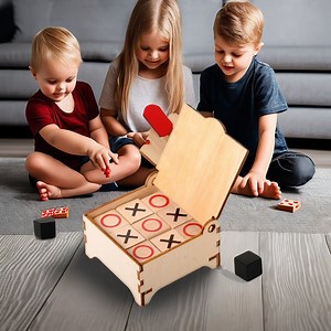 [Hot Item] Wooden Game Board Classic Family Board Game Tic Tac Toe