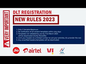 DLT Registration TRAI New Rules 2023 | Header | Sender ID | SMS Format | Templet Format Jio, Airtel