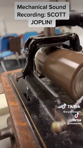 Recording a Scott Joplin composition onto an Edison wax cylinder! #wyattssaab #edison #phonograph #waxcylinder #cylinderphonograph #oldtechnology #sound #antique #technology #soundrecording #fyp
