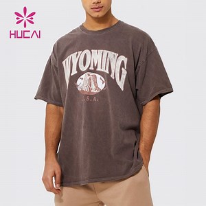 [Hot Item] Mens Street Wear 100% Cotton Washed Fabric Customized Logo T-Shirt