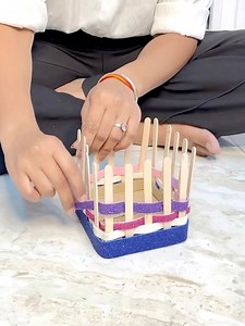 Popsicle stick organizer 👉👉 #organizer #popsiclestick #diy #penstand | Craft Engineer