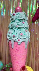 2.3K views · 51 reactions | Fake Ice Cream! Tutorial available now. #icecream #fakebake #fakesweets #candyland #christmas #pink #pastel | Glam Candy Boutique | Facebook