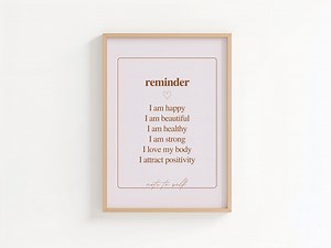 Positive Reminder, Affirmation Wall Art Printable, Self Love Quote, Minimalist - Etsy Canada