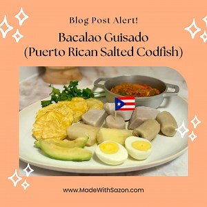 Dive into the rich flavors of Puerto Rican cuisine with Bacalao Guisado! 🇵🇷 This traditional dish, featuring salted codfish and root vegetables, is a taste of island heritage. Perfect for Soulful Fridays or any day you crave a savory, satisfying meal. Get ready to savor every bite! #PuertoRicanCuisine #BacalaoGuisado Link to recipe is here: ➡️ https://bit.ly/3xw2srq | Made With Sazón