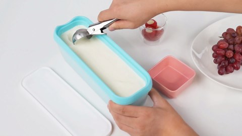 Ice Cream Storage Containers with Lids 2 PACK - 1.5 Quarts Homemade Ice Cream Tubs, Freezer Containers, Turquoise & Green