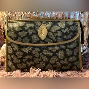Vintage Yves Saint Laurent (YSL) Black & Gold Clutch – Timeless Luxury, EUC