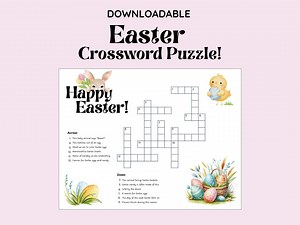 2025 Easter Crossword Puzzle Printable (letter-sized) - Etsy