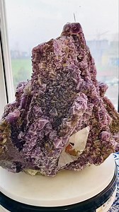 Shimmering purple fluorite specimen with calcite #crystal #fluorite | SD Crystal