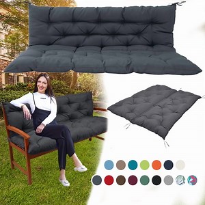 XXLYY Porch Swing Cushions, Waterproof Swing Replacement Cushions with Backrest and Ties, Garden Bench Seat Cushion, Outdoor Porch Patio Swing Non-Slip Chairs Pad