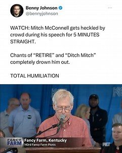 WATCH: Mitch McConnell gets heckled by crowd during his speech for 5 MINUTES STRAIGHT ➡️ Benny Johnson | Donald Trump Jr.