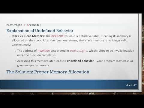 Understanding Undefined Behavior in C+ + with Binary Search Trees