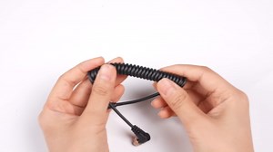 Flash Sync Cable, 2.5mm to Male PC Sync Cord with Screw Lock, 100cm Coiled Wire for Cameras, and Flash Triggers