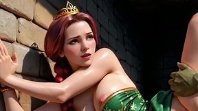 Shrek with a Huge Dick Just Fucks Fiona in All the Cracks in the Castle and in the Swamp - FoxPorns.Net