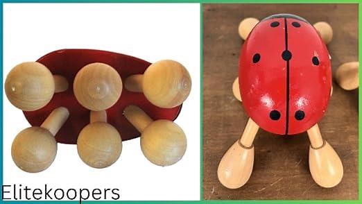 EliteKoopers Wooden Handheld Ladybird Body Massager