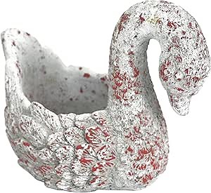 Swan Planters for Outdoor Plants Succulent Pots Indoor Unique Flower Plant Pots Cement Swan Decor Home Garden Balcony Decor (No Drainage Hole)