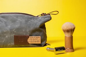 Personalized Waxed Canvas Dopp Kit: Folding Toiletry Bag, Made in USA - Etsy