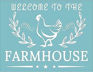 OLYCRAFT 11x8.6 Inch Self-Adhesive Silk Screen Printing Stencil Reusable Pattern Stencils Cock for Painting on Wood Fabric T-Shirt Wall and Home Decorations