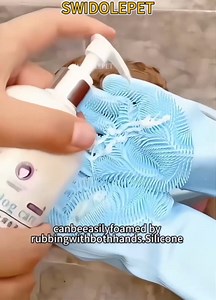 SWIDOLEPET Dog Grooming Gloves - Gentle Dog Bathing Shampoo Brush - Massage Mitt with Enhanced Five Finger Design - Efficient Deshedding Glove for Dogs, Cats, Rabbits and Horses - 1 Pack