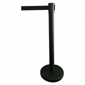 [Hot Item] Crowd Control Black Stainless Steel Hotel Line Queue Pole Barrier Retractable Belt Stanchions