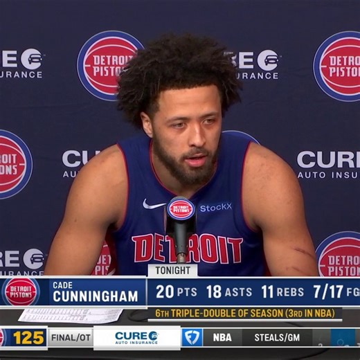 Cade Cunningham had a triple-double and a new career high in assists with 18 in the OT win over the Heat. #DetroitBasketball | FanDuel Sports Network Detroit