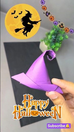 DIY origami witch hat🧹