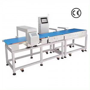 [Hot Item] Automatic Dynamic Industrial Food Metal Detector and Check Weigher with Pusher/Belt Down Rejector Combination Production Line
