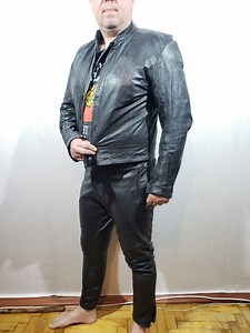 Vintage Black Genuine Leather Motorcycle Suit: Men's Sport Biker Set - Etsy