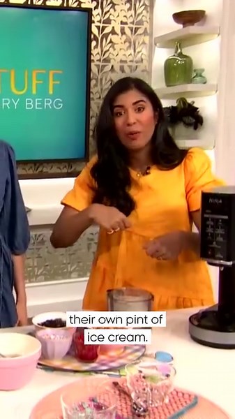 Become the host with the most with this incredibly innovative ice cream maker! 🍦 Vijaya Selvaraju shows us how easy it is to make any flavour with the viral Ninja CREAMi. 🙌 What flavour combination would you make for your guests? ⬇️ #Icecreamrecipe #NinjaCreami #VijayaSelvarju | The Good Stuff with Mary Berg