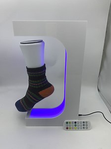 [Hot Item] New Customize LED Light Magnetic Floating Sock Display Racks with Cut Logo