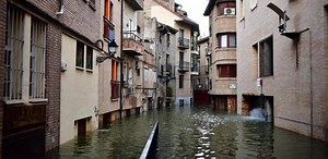 LV_Tudela amanece anegada tras el desbordamiento del Ebro